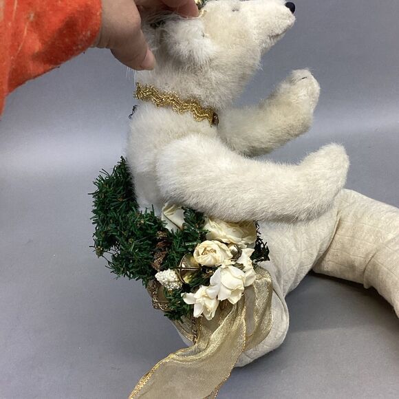 Decorative Polar Bear Door Draft Stopper W/ Moveable Arms - 42” - Picture 3 of 10